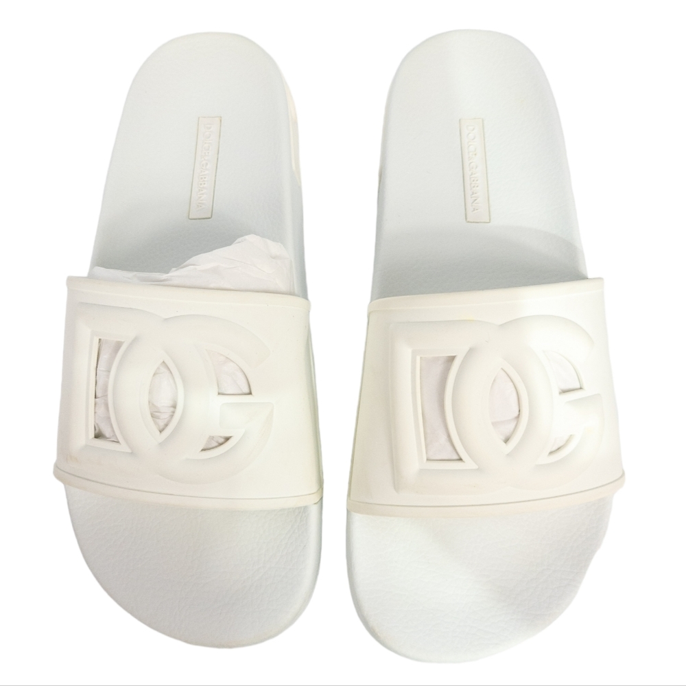 Dolce & Gabbana Monogram Beachwear Slide Sandal White - Picture 7 of 10